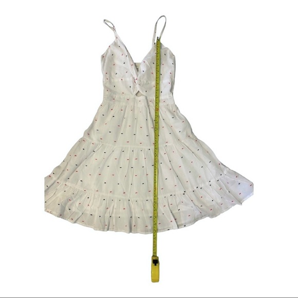 Jessica Simpson white fit and flare cutout dotted cotton mini dress size XS new - Picture 10 of 13